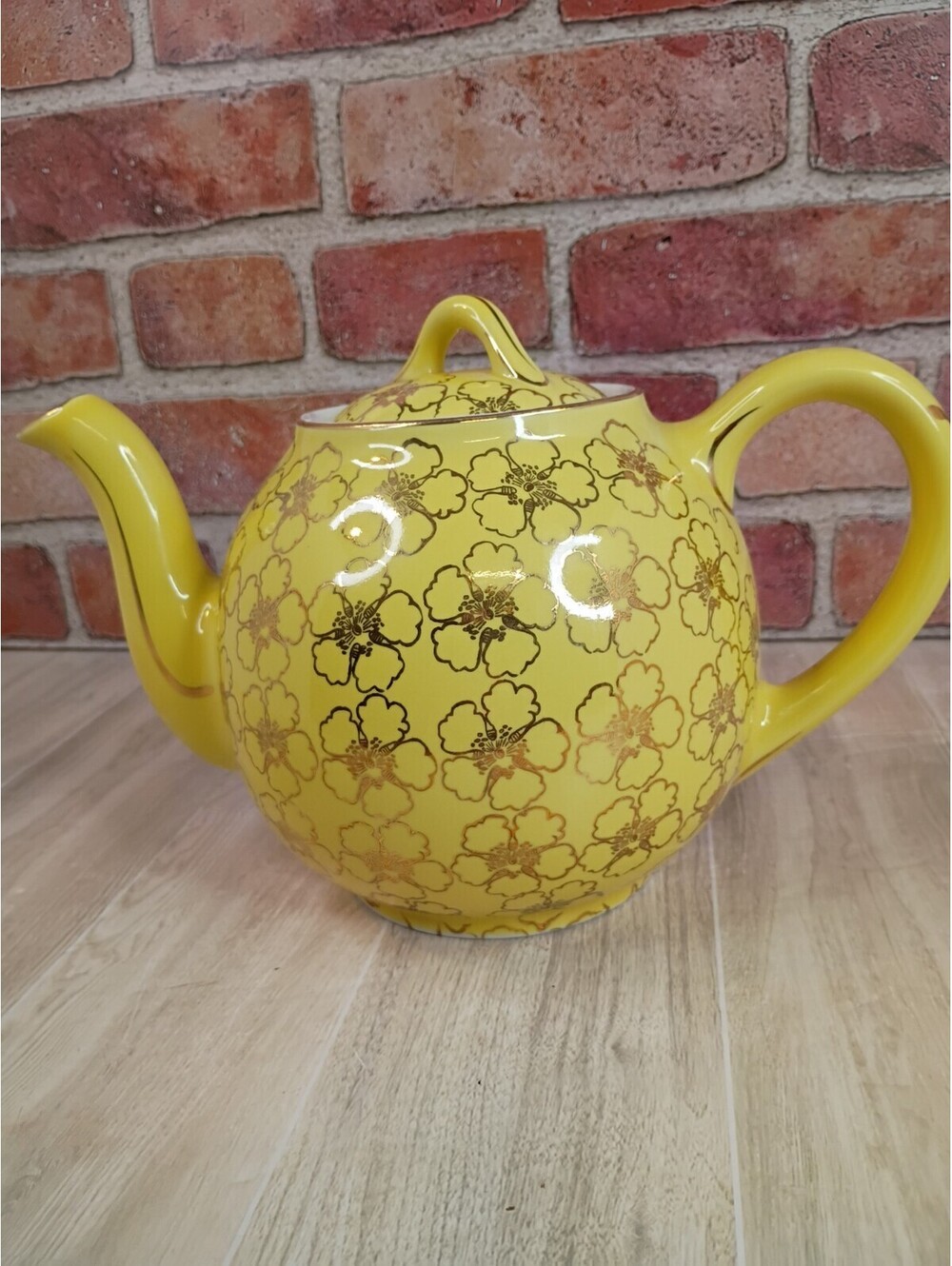Hall Vintage #059 Yellow Floral French Daisy 12 Cup Teapot, USA, Stamped👀🔥🔥